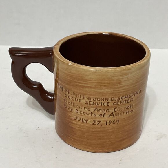 Rare BSA Boy Scout 1969 Schapiro Baltimore Area Council Pennsbury Pottery Mug - Picture 3 of 6